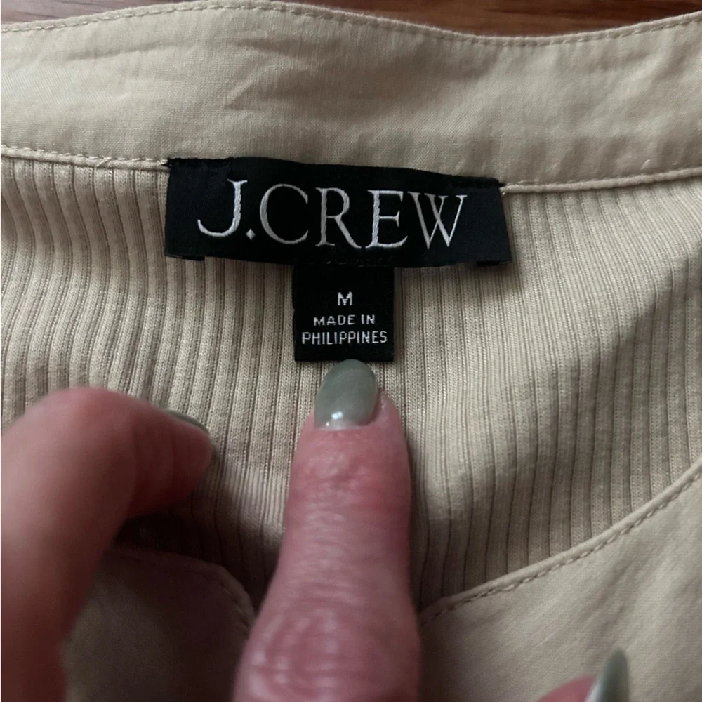 J. Crew rib puff-sleeve Henley shirt